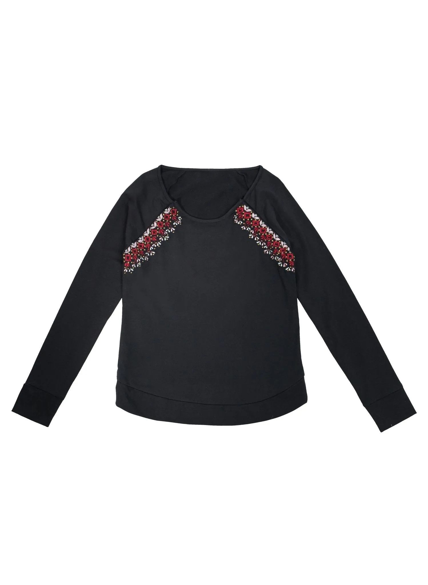 Maternity & Nursing Embroidered Blouse - Black