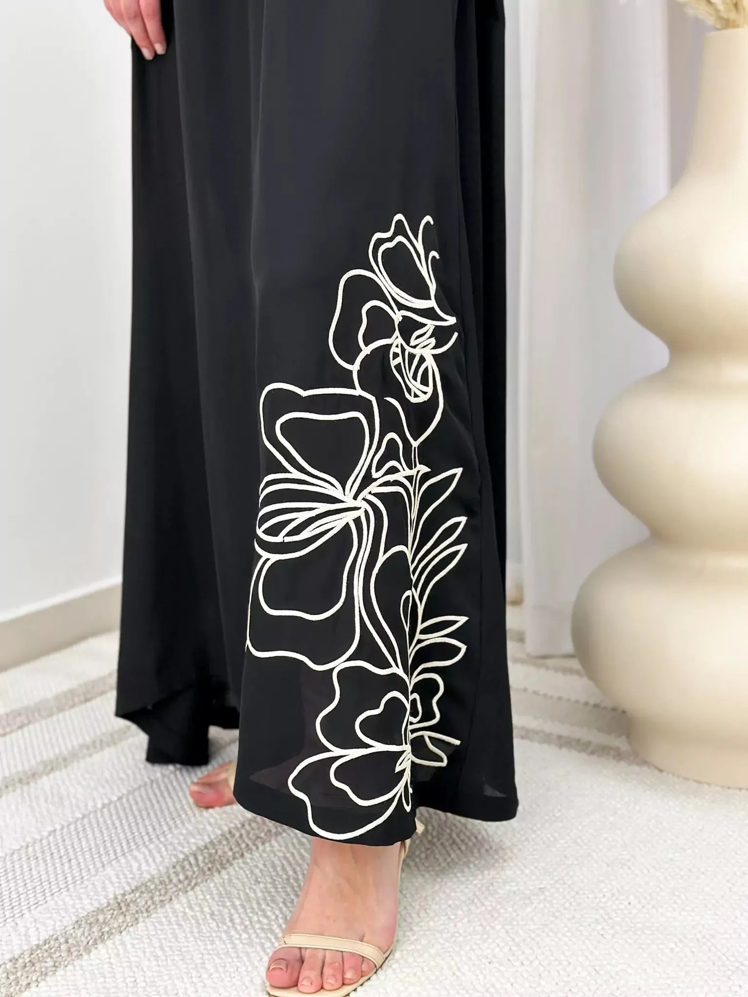 Miguel Long Embroidered Dress