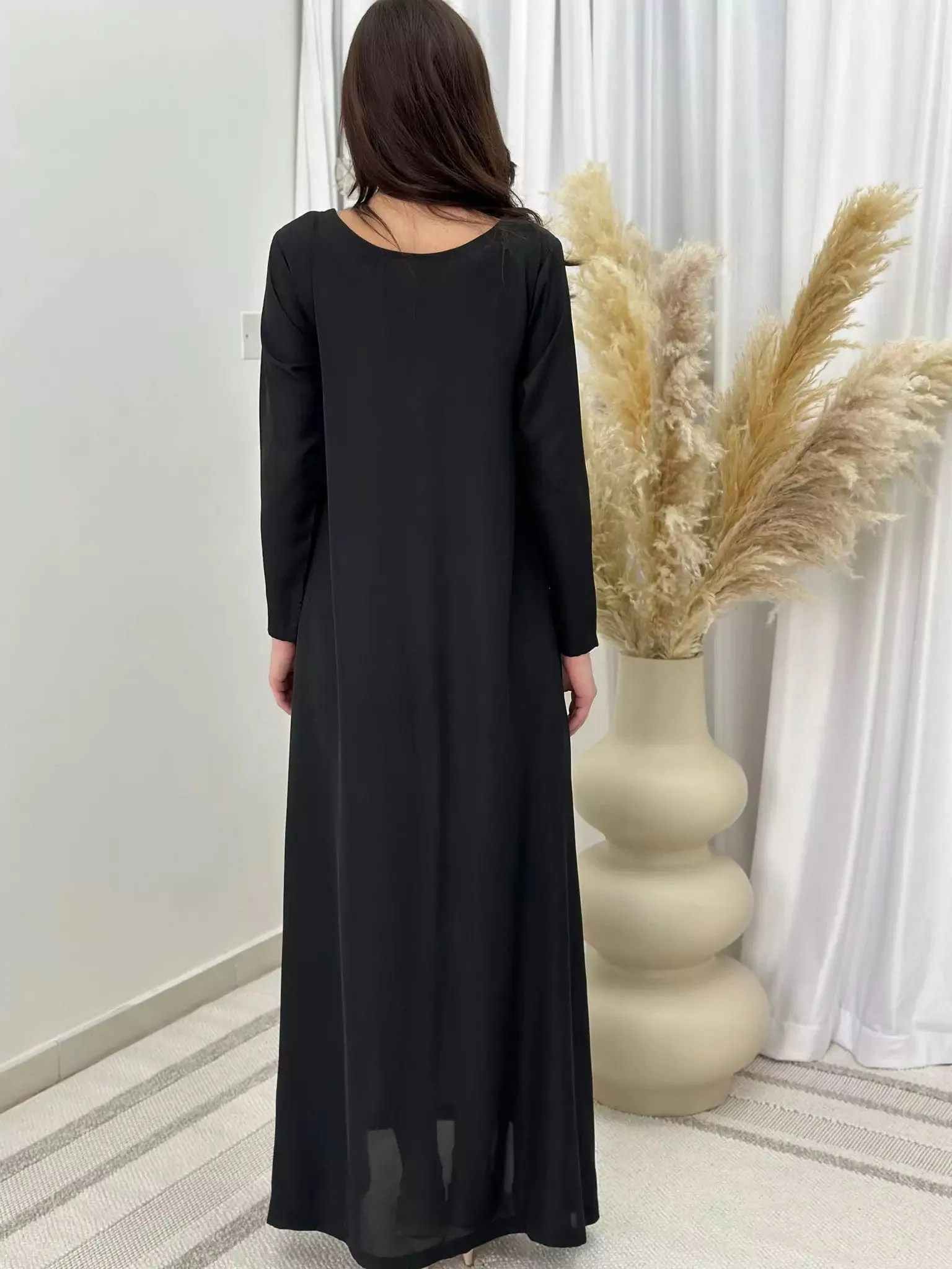 Miguel Long Embroidered Dress