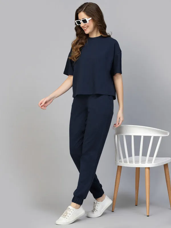 Odour Free Round Neck T-shirt With Joggers Co Ord Set For Women