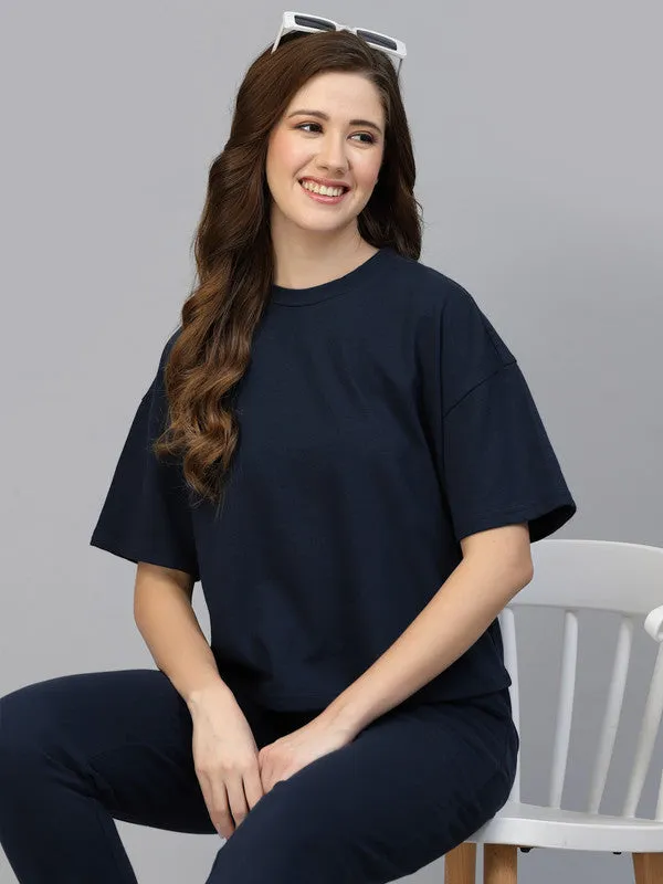 Odour Free Round Neck T-shirt With Joggers Co Ord Set For Women