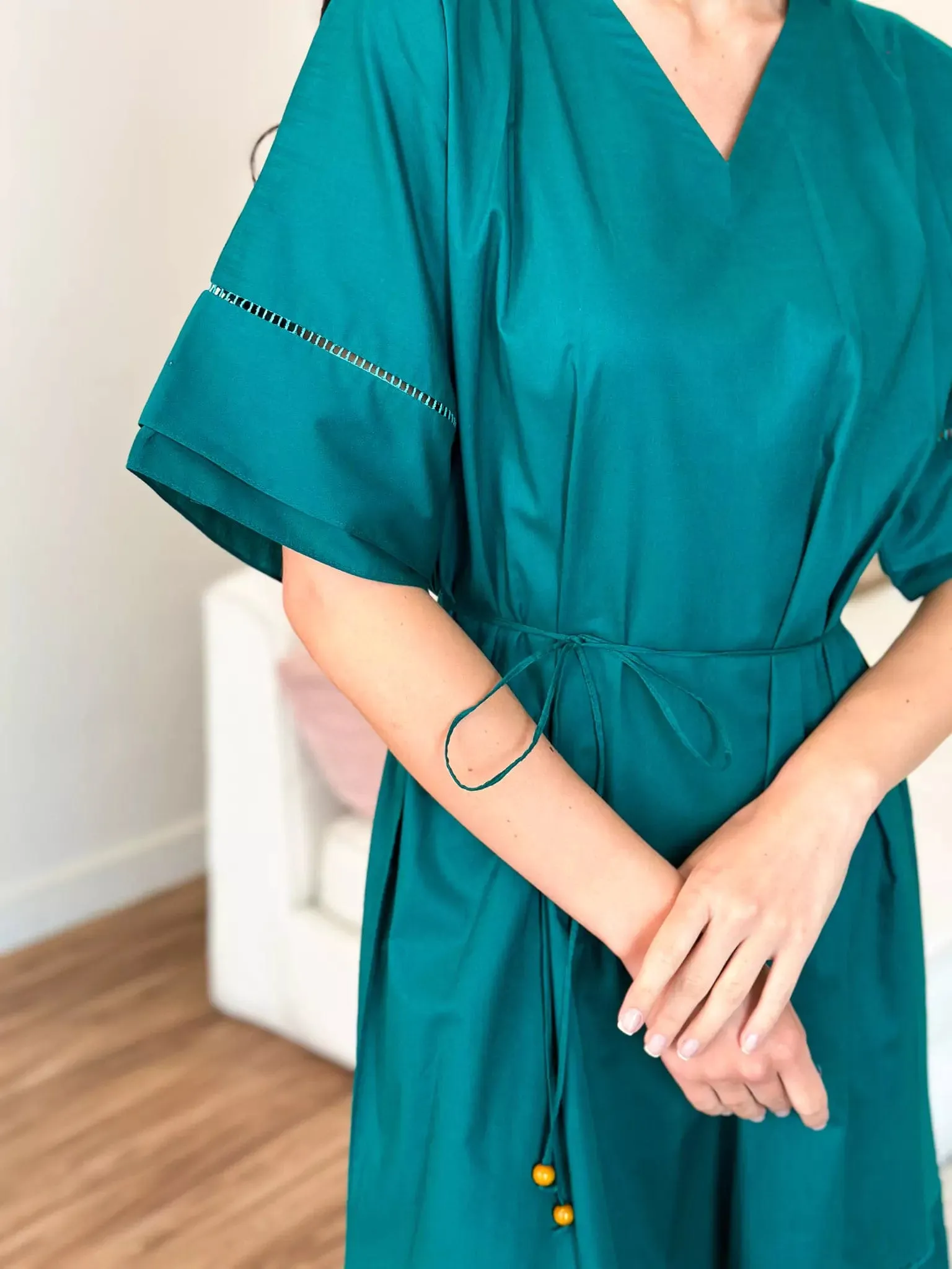 Okra Cotton Long Dress