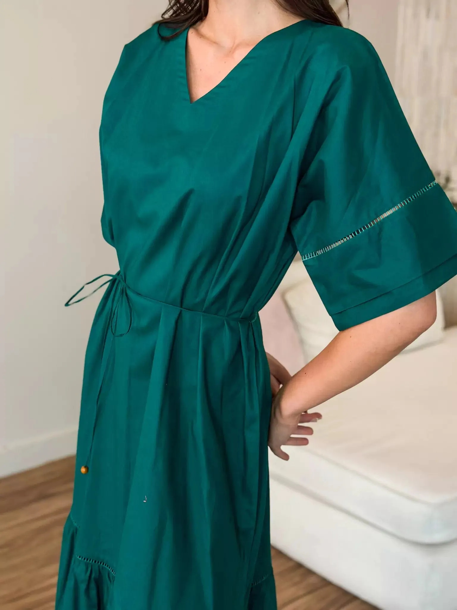 Okra Cotton Long Dress