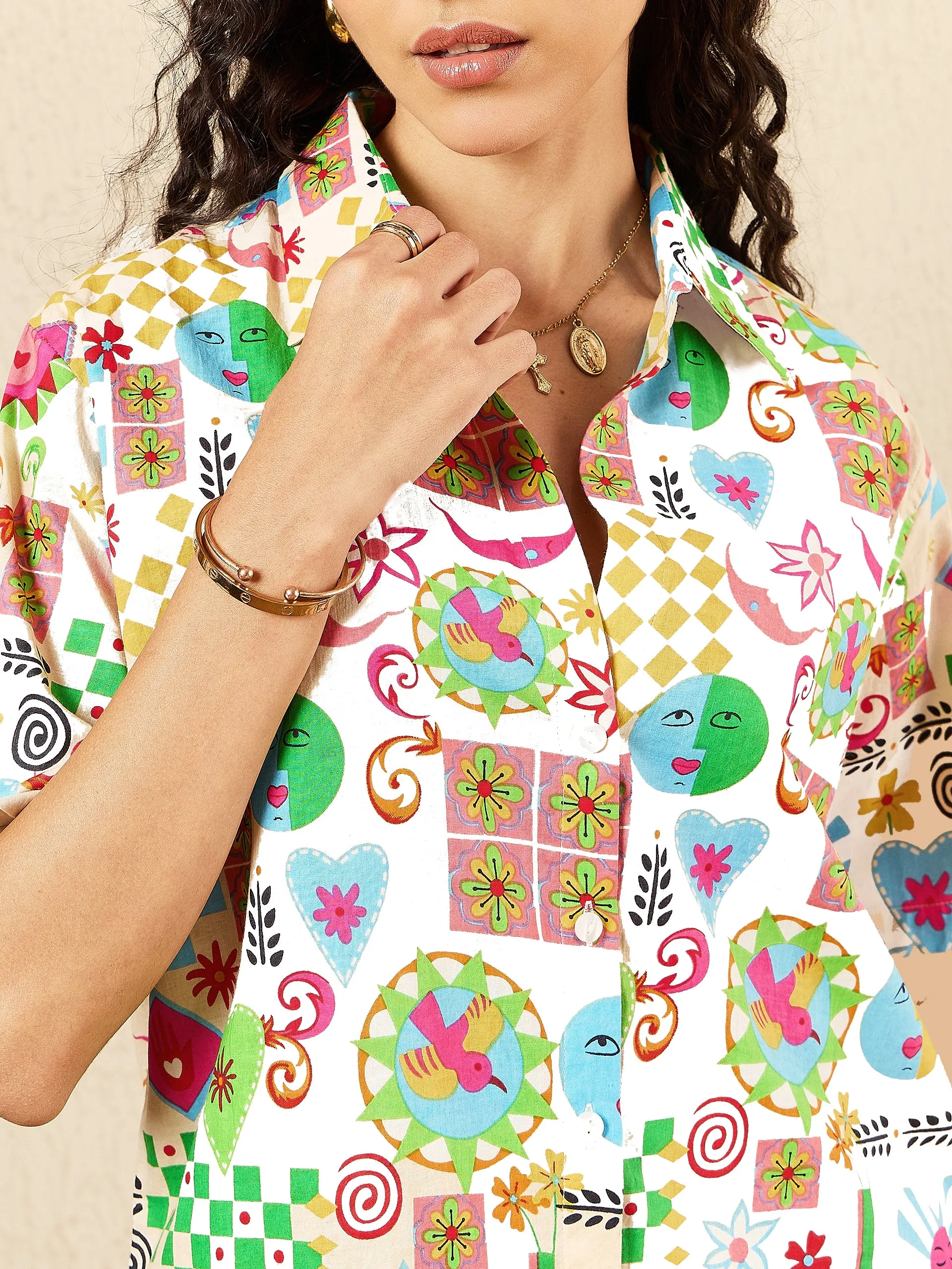 Printed Two Piece Shorts and Shirt Set