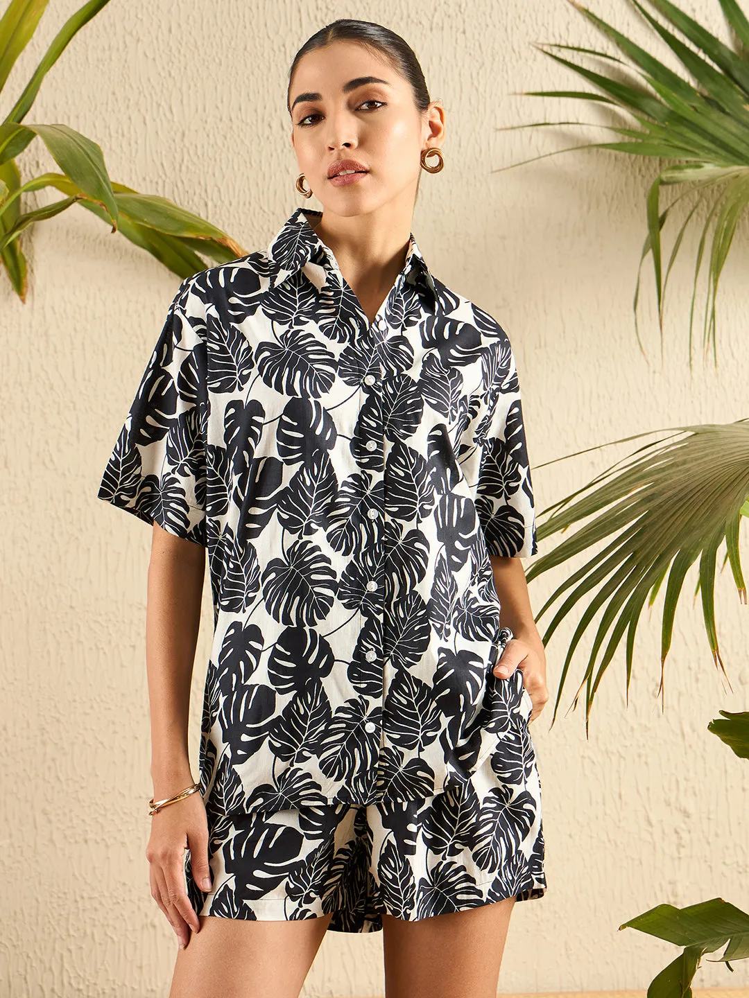 Printed Two Piece Shorts and Shirt Set