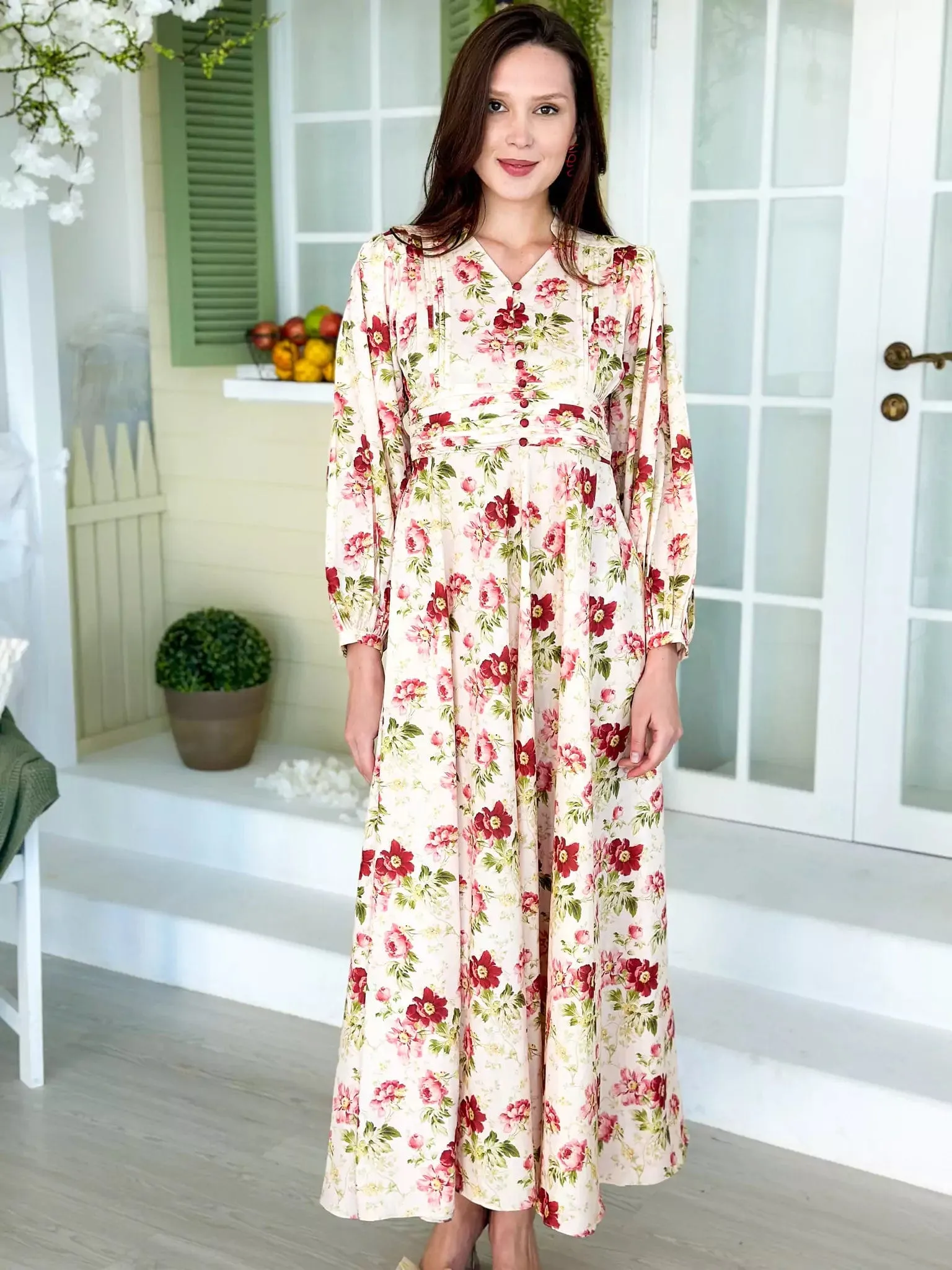 Sangria Floral Dress