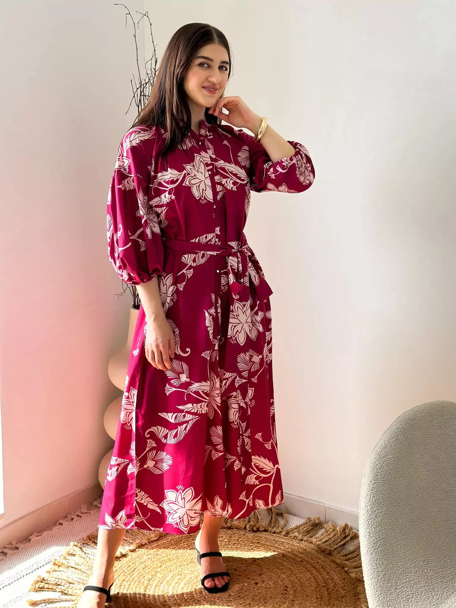 Sugar Plum Button Down Dress