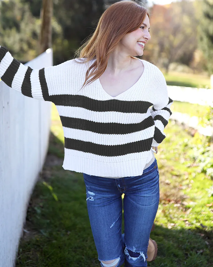 TEDDY STRIPED CROPPED V COTTON