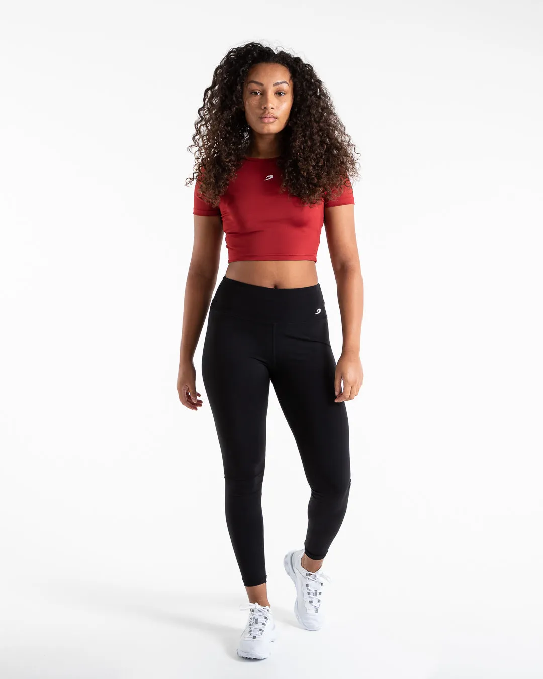 Training Short Sleeve Crop Top - Red