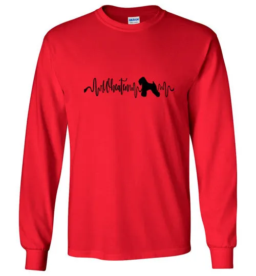 Wheaten Heartbeat Gildan Unisex Long Sleeve T-Shirt Black