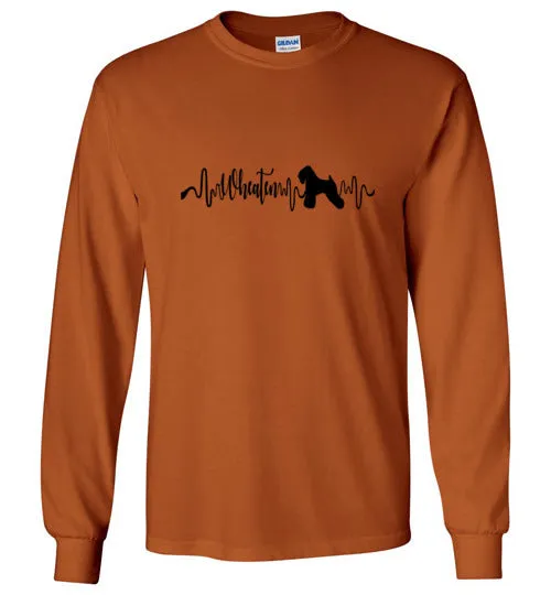 Wheaten Heartbeat Gildan Unisex Long Sleeve T-Shirt Black