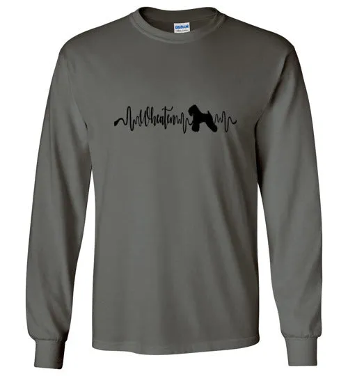 Wheaten Heartbeat Gildan Unisex Long Sleeve T-Shirt Black