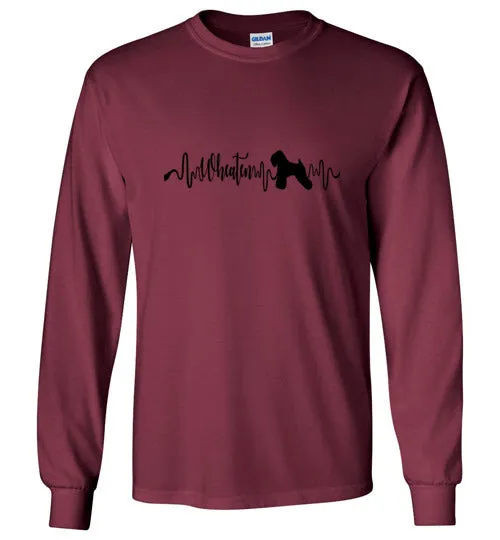 Wheaten Heartbeat Gildan Unisex Long Sleeve T-Shirt Black