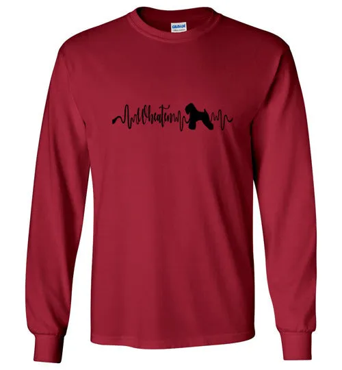 Wheaten Heartbeat Gildan Unisex Long Sleeve T-Shirt Black