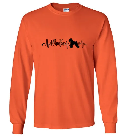 Wheaten Heartbeat Gildan Unisex Long Sleeve T-Shirt Black