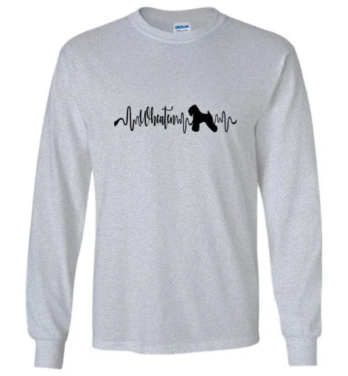 Wheaten Heartbeat Gildan Unisex Long Sleeve T-Shirt Black