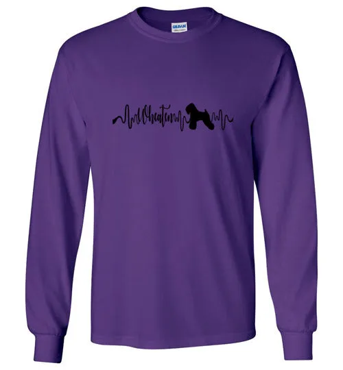 Wheaten Heartbeat Gildan Unisex Long Sleeve T-Shirt Black
