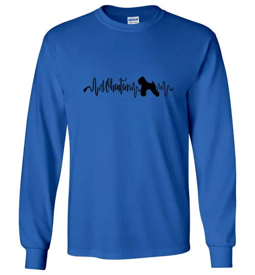 Wheaten Heartbeat Gildan Unisex Long Sleeve T-Shirt Black