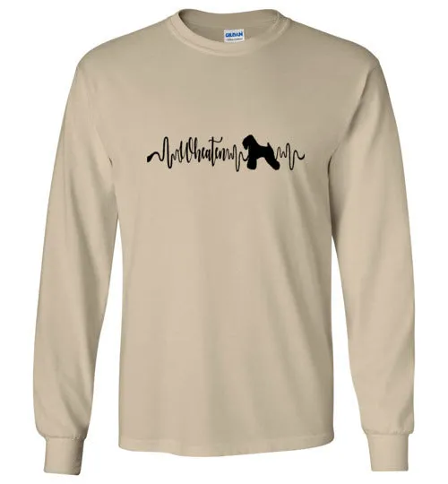Wheaten Heartbeat Gildan Unisex Long Sleeve T-Shirt Black