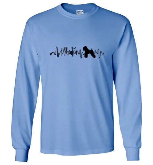 Wheaten Heartbeat Gildan Unisex Long Sleeve T-Shirt Black